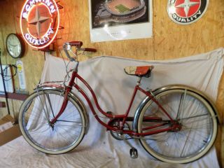 1956 SCHWINN CORVETTE LADIES 3 - SPEED VINTAGE CRUISER BICYCLE TYPHOON S7 TIGER 58 4