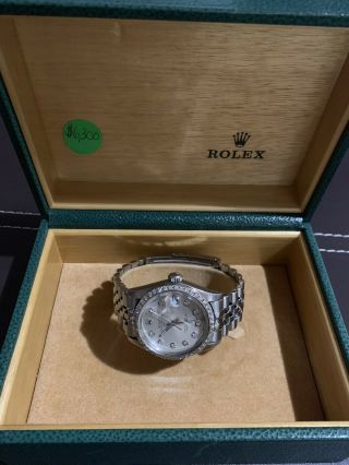 Mens - Womens ROLEX Oyster Perpetual Date 34mm Diamond Stainless Steel Vintage 6