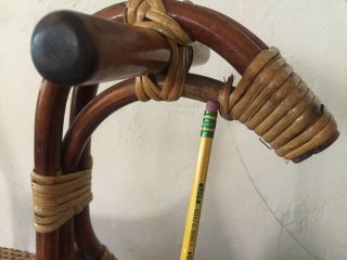 VTG Cane & Rattan Rocking Horse - Franco Albini Style Bent Wood & Wicker Sculpture 8