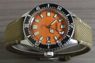 1970 ' s VINTAGE CITIZEN DIVER 150m S/S AUTOMATIC MENS WATCH 52 - 0110 