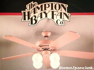 Vintage Ceiling Fan 1980s Golden Girls Pink Mauve Hampton Bay Bentley