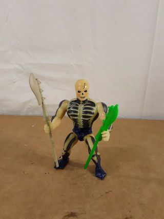 Vintage He - Man Masters Of The Universe Motu Scare Glow 1981 Mattel W/both Staffs