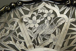 Gorgeous Chinese Export Circular Sterling Silver Serving Tray / Compote