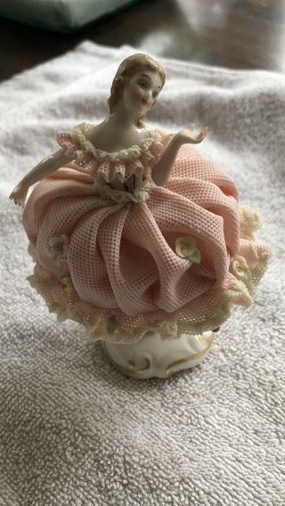 Irish Dresden Lace “lilly” Porcelain Figurine Ballerina Dancer Girl Doll