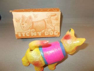 Vintage Celluloid Itchy Dog Toy w/Box made in Occupied Japan wind - up bobblehead 4