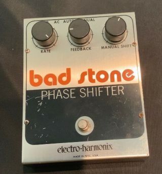 Electro Harmonix Bad Stone Phase Shifter Pedal Vintage Made In Nyc,  U.  S.  A.