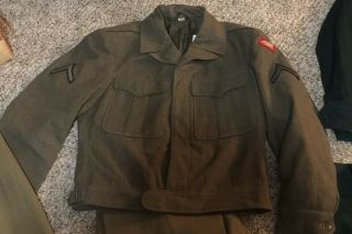 Vintage 1943 Ww2 Us Military Brown Army Ike Wool Field Jacket Sz 38r