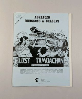 Ad&d Lost Tamoachan Advanced Dungeons & Dragons Tsr 1979 Vintage Rare Module