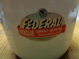 Vintage Federal Vogue Combinet Enamel Diaper Pail With Lid Pittsburgh Usa