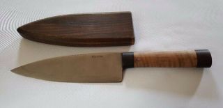 Bob Kramer Rare Handmade 8 " French Chefs Knife With Custom Wood Sheath