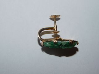 Lovely Vintage Ornately Carved Jade 14k Bracelet (12.  3g) & 10k Earrings (6.  4g) 11