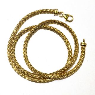 14k Yellow Gold Fancy Link Necklace 7.  7g Estate Vintage 18 " Antique Womens
