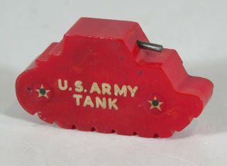 1940s United States Army Tank Bakelite Figural Pencil Sharpener - Catalin Tank