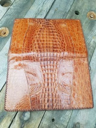 Authentic Hornback Crocodile Leather Portfolio Business Folder True Vintage 2
