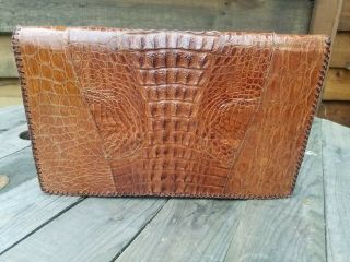 Authentic Hornback Crocodile Leather Portfolio Business Folder True Vintage 4