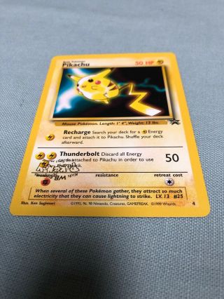 Pokemon Pikachu 4 Black Star Promo Wb Stamped (inverted Error) Extremely Rare