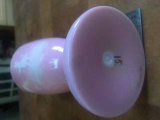 Antique Pink Opaline Milk Glass Vase Mary Gregory Style 5