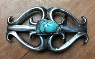 Vintage Sterling Silver Turquoise Carlos Diaz Belt Buckle