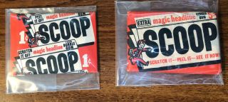 1954 Topps Scoop 1 Cent & 5 Cent Wax Packs Rare Babe Ruth Titanic ?
