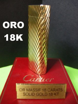 Rare 750 Gold Cartier Lighter Guaranted And Serviced - Lighter Briquet Feuerzeug