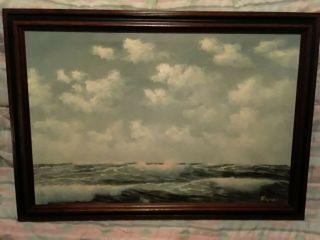 M Charles Oil Painting Vintage Seascape