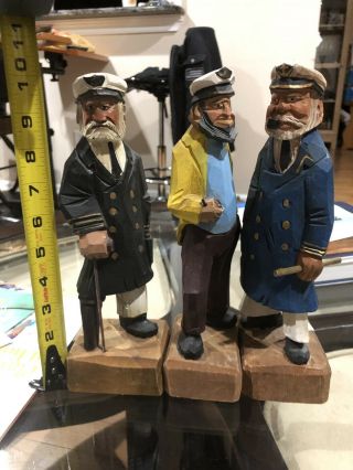 Vintage 12 " Tall Wooden Boat Sea Captain With Peg Leg L4