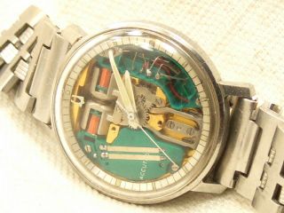 Vintage Bulova Accutron Space View Watch Stainless Steel Men ' s Running M9 3