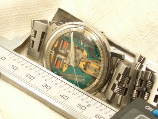 Vintage Bulova Accutron Space View Watch Stainless Steel Men ' s Running M9 8