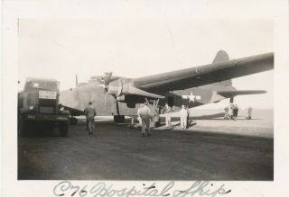 1944 - 5 Usaaf Atc 7th Fs Bismark Nd Airplane Photo C - 76 Hospital Plane