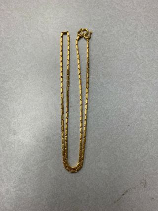 Solid 24k Thai Gold 2 Baht Chain Square Cut Vintage 100.  999 24” Necklace 31.  1g