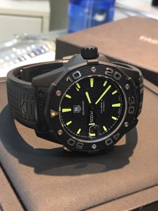 TAG Heuer Aquaracer Automatic 500M Calibre 5 - RARE ALL BLACK with Papers 10451 7