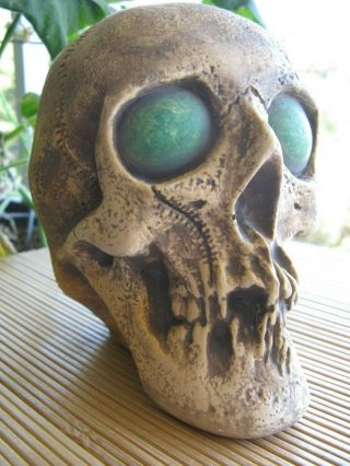Vintage Rare Very Old Randotti Sample " Google Eye " Skull Green Eyes Glows