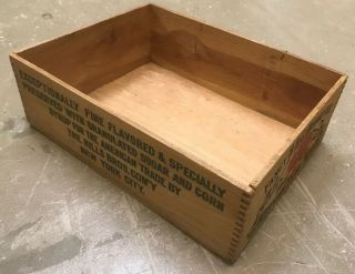 Vintage Fancy H.  B.  C.  Orange Peel Advertising Wooden Jointed Box Crate