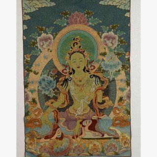 Tibet Collectable Silk Hand Painted Tara Portrait Thangka Rk036