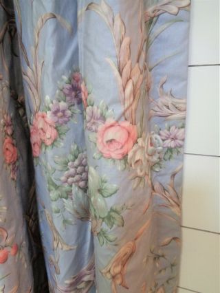 6 RARE Vintage Custom Made Panels Drapes Curtains BRUNSCHWIG & FILS? Fabric FAB 5