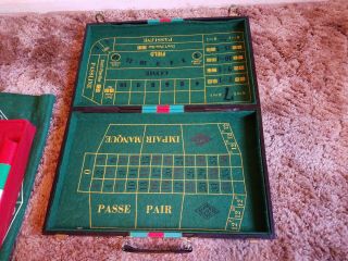 Vintage Casino Gambling Portable Briefcase Game Set,  Roulette,  Baccarat,  more 2