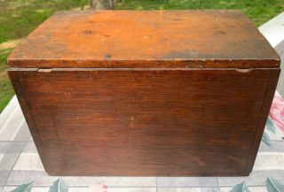 Antique Wooden Box Primitive Folk Art Patina Designer
