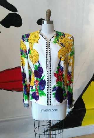 Vintage 1980s Gianni Versace Mainline Graphic Medusa Jacket