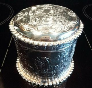 Large Antique Solid Sterling Silver Trinket/jewellery Box