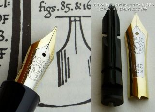 Montblanc 136 BHR & Celluloid Fountain Pen 1936.  14C 235 F/M Full Flex Nib.  RARE 5