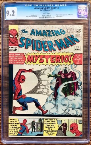 Spider - Man 13 Cgc 9.  2 Nm Hot Rare Key Comic 1st Mysterio Movie