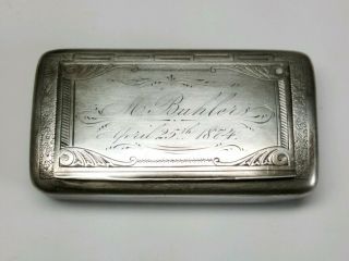 Large Spectacular Victorian 1874 Sterling Silver Trinket Box Hallmarked