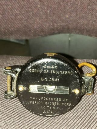 Vintage Wwii Us Military Army Corps Of Engineers Compass Dated 04 - 1945