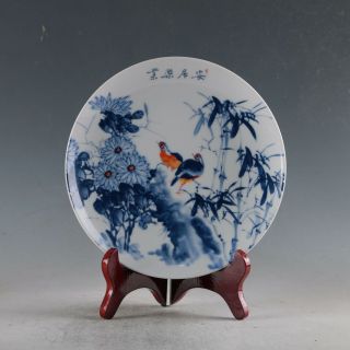 Chinese Porcelain Handmade Birds&flowers Plate Made By The Royal Of Qianlong Xpz