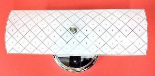 1965 Vintage White Bath Wall 2 - Light Fixture Convenience Outlet Puritan Nos