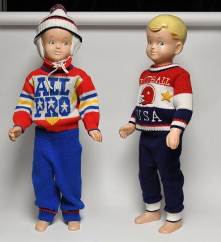 Vintage Buster Brown And Mary Jane Store Display Mannequin W/ Football Attire