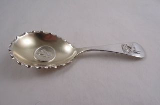 Galt Sterling George Washington Medallion Coat Of Arms Tea Caddy Spoon