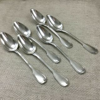 Christofle Silver Plated Cutlery Table Spoons Set of 6 Antique Flatware CHINON 2