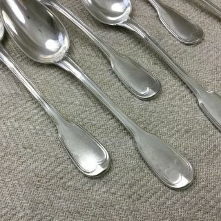Christofle Silver Plated Cutlery Table Spoons Set of 6 Antique Flatware CHINON 3