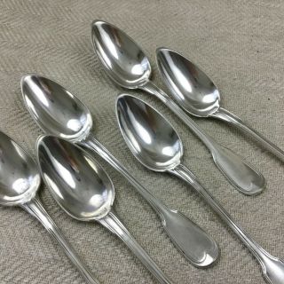 Christofle Silver Plated Cutlery Table Spoons Set of 6 Antique Flatware CHINON 4